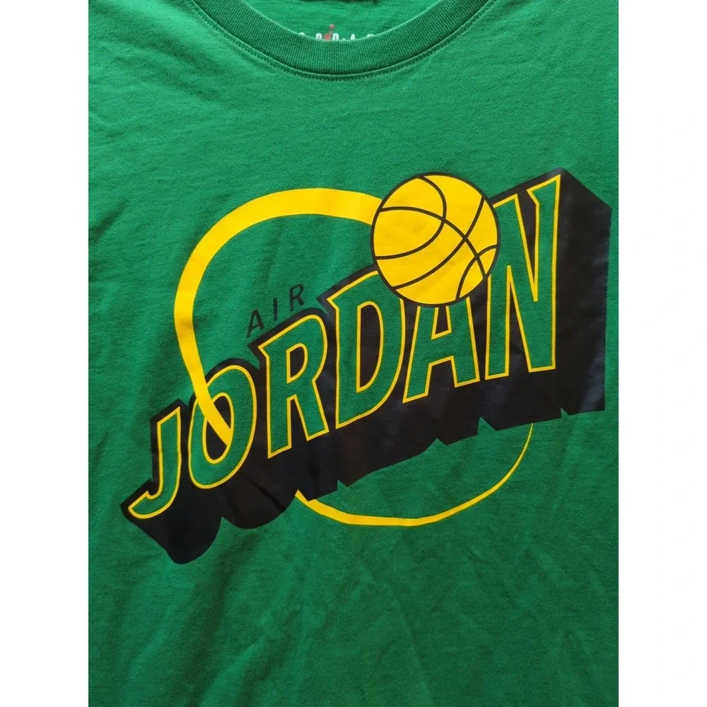 Air Jordan‎ Men's t-shirt M Medium Green Yellow 23 on back